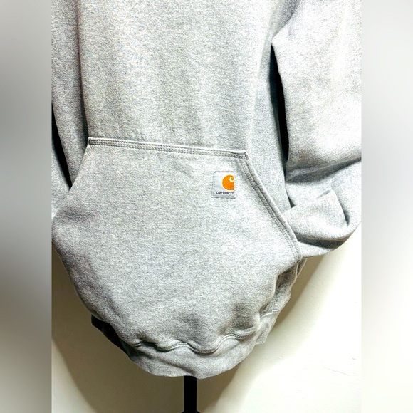 Carhartt Gray Hoodie LOOSE FIT MIDWEIGHT LOGO SLEEVE GRAPHIC SWEATSHIRT Medium - Picture 3 of 6